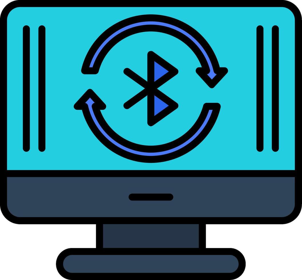 Bluetooth Line Filled Icon vector