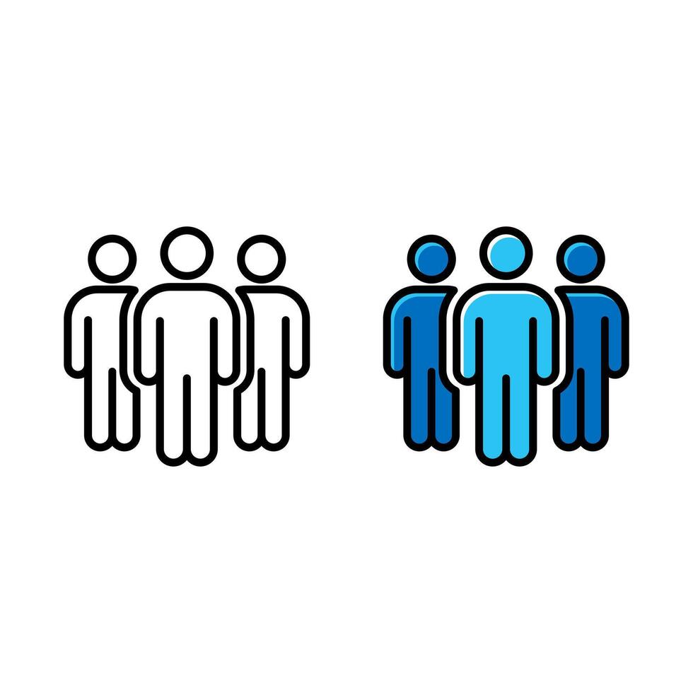 Group of people outline icon. Suitable for community and teamwork symbol. vector