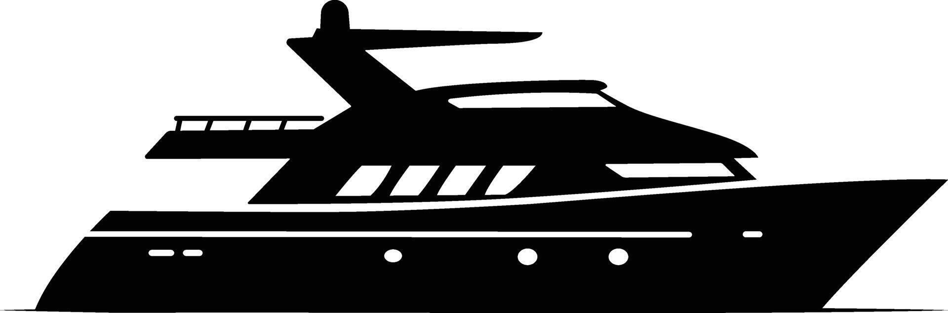 Modern Yacht Silhouettes, Vector-art, Icons And Artistic Illustration vector