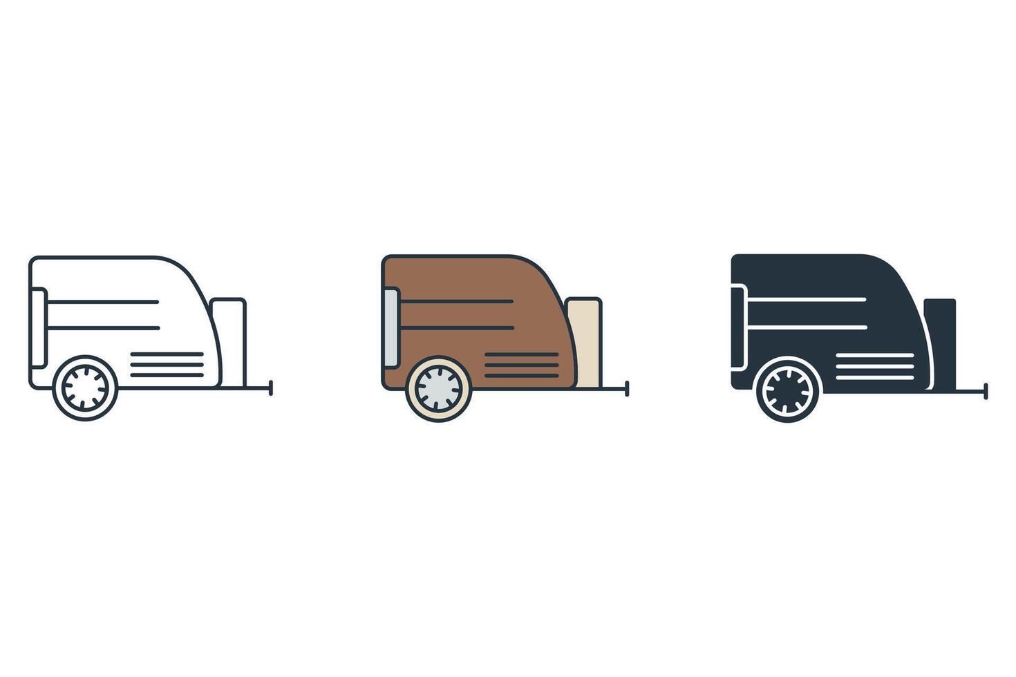 trailer icons symbol elements for infographic web vector