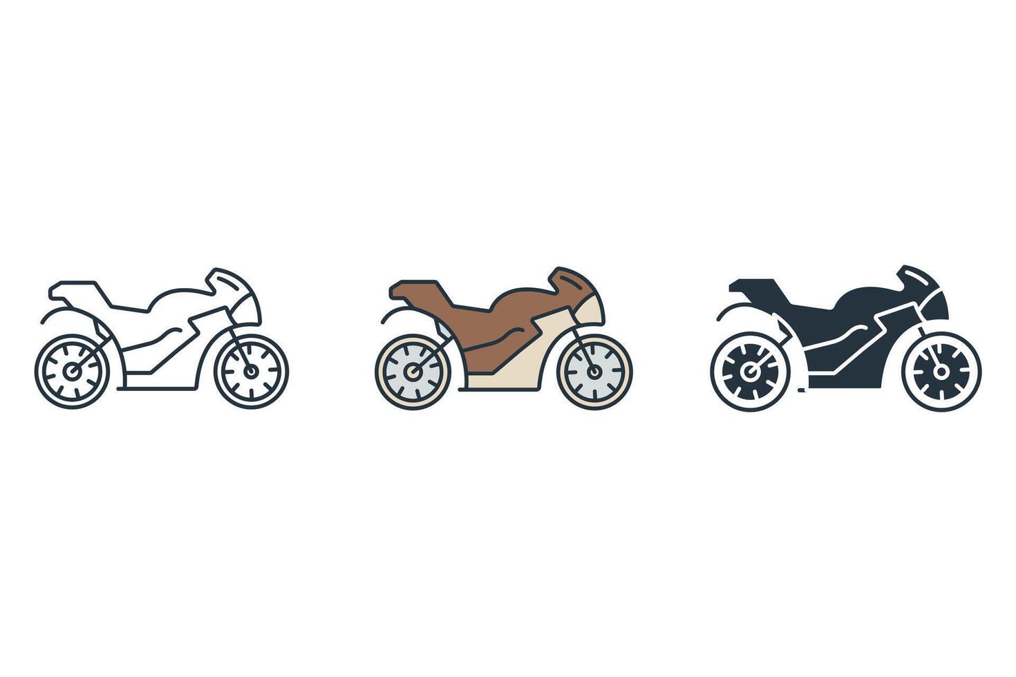 Motorcycle icons symbol elements for infographic web vector