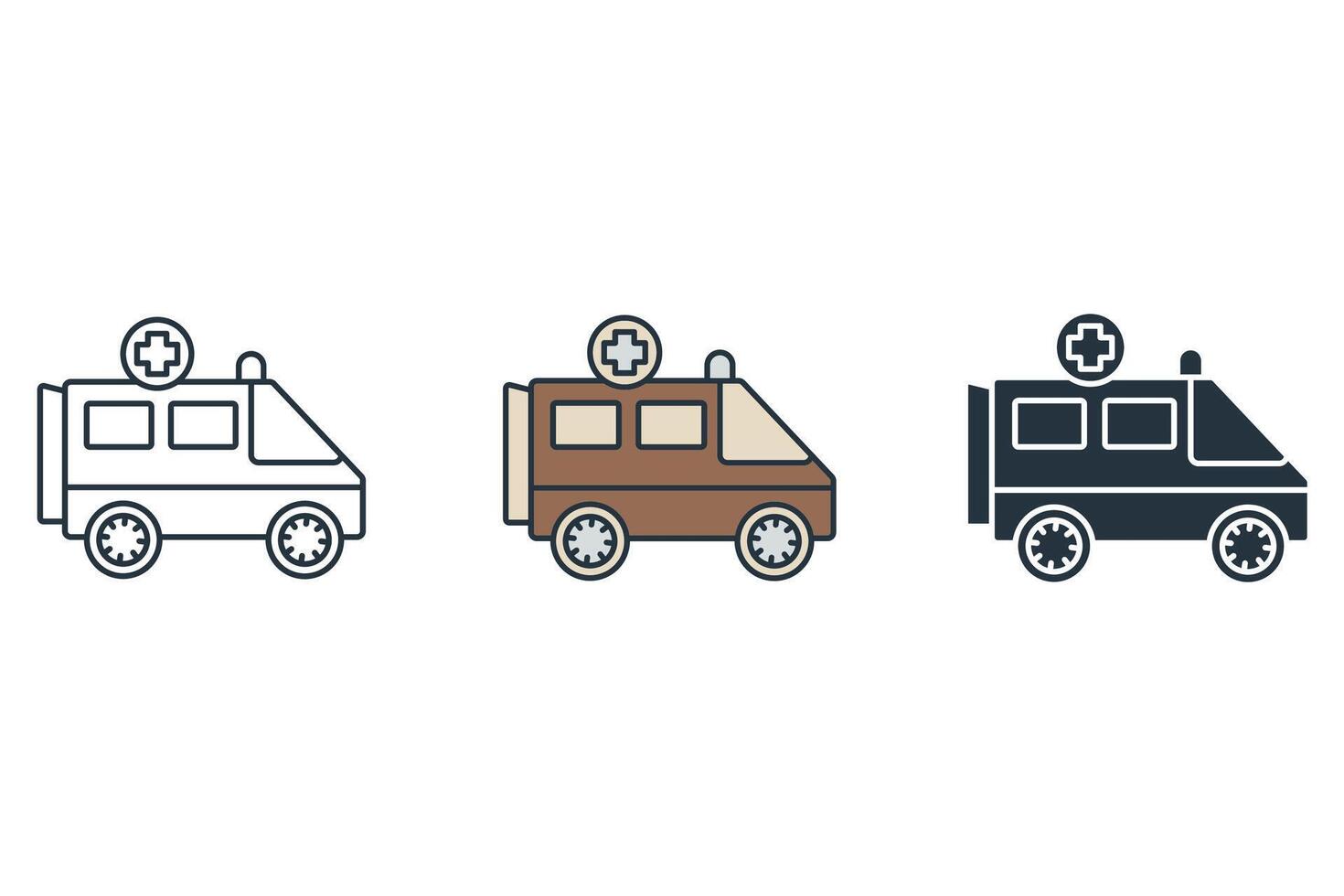 Ambulance icons symbol elements for infographic web vector