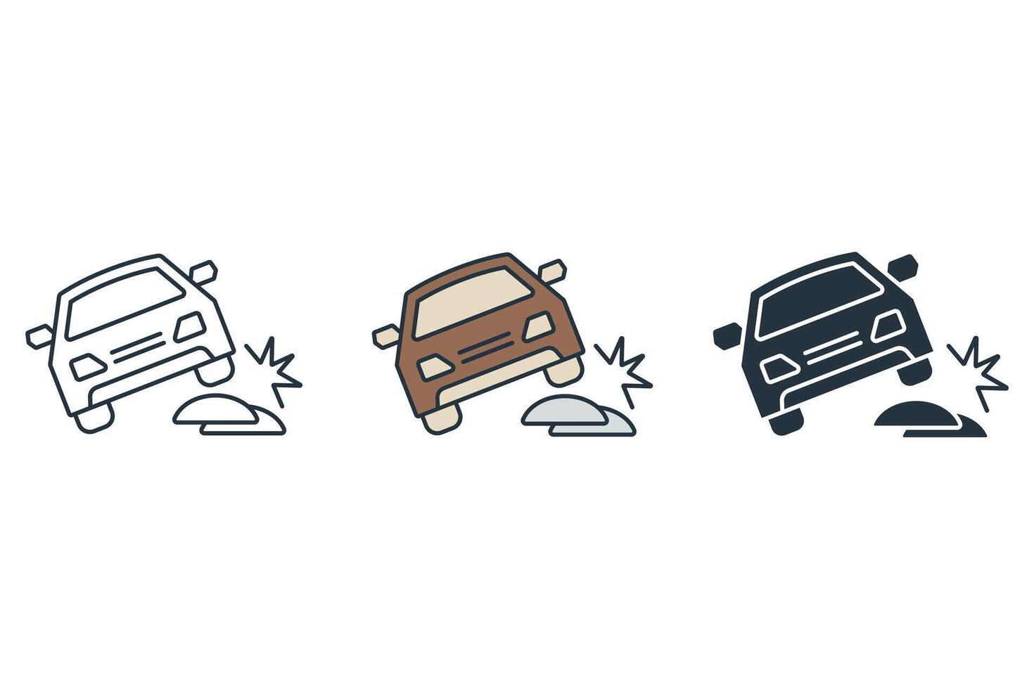 car bump icons symbol elements for infographic web vector