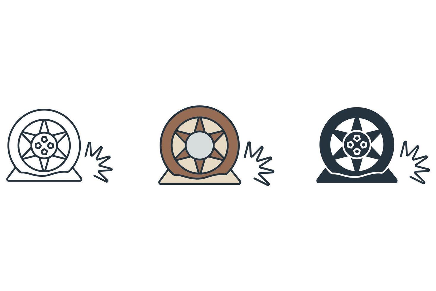 tire flat icons symbol elements for infographic web vector