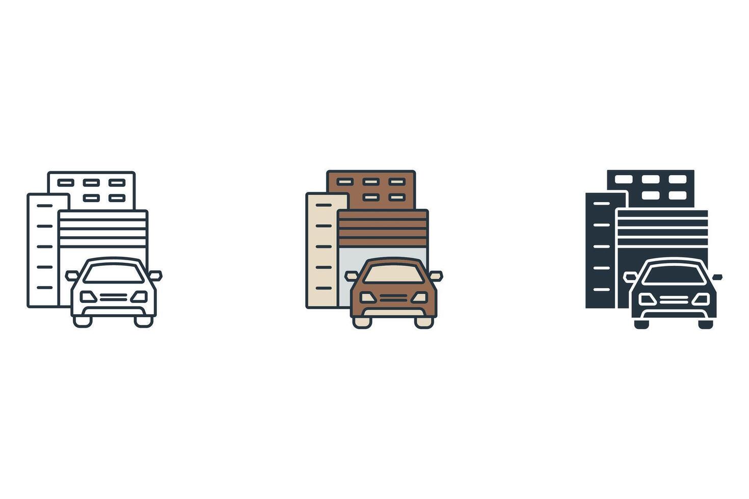 car buillding icons symbol elements for infographic web vector
