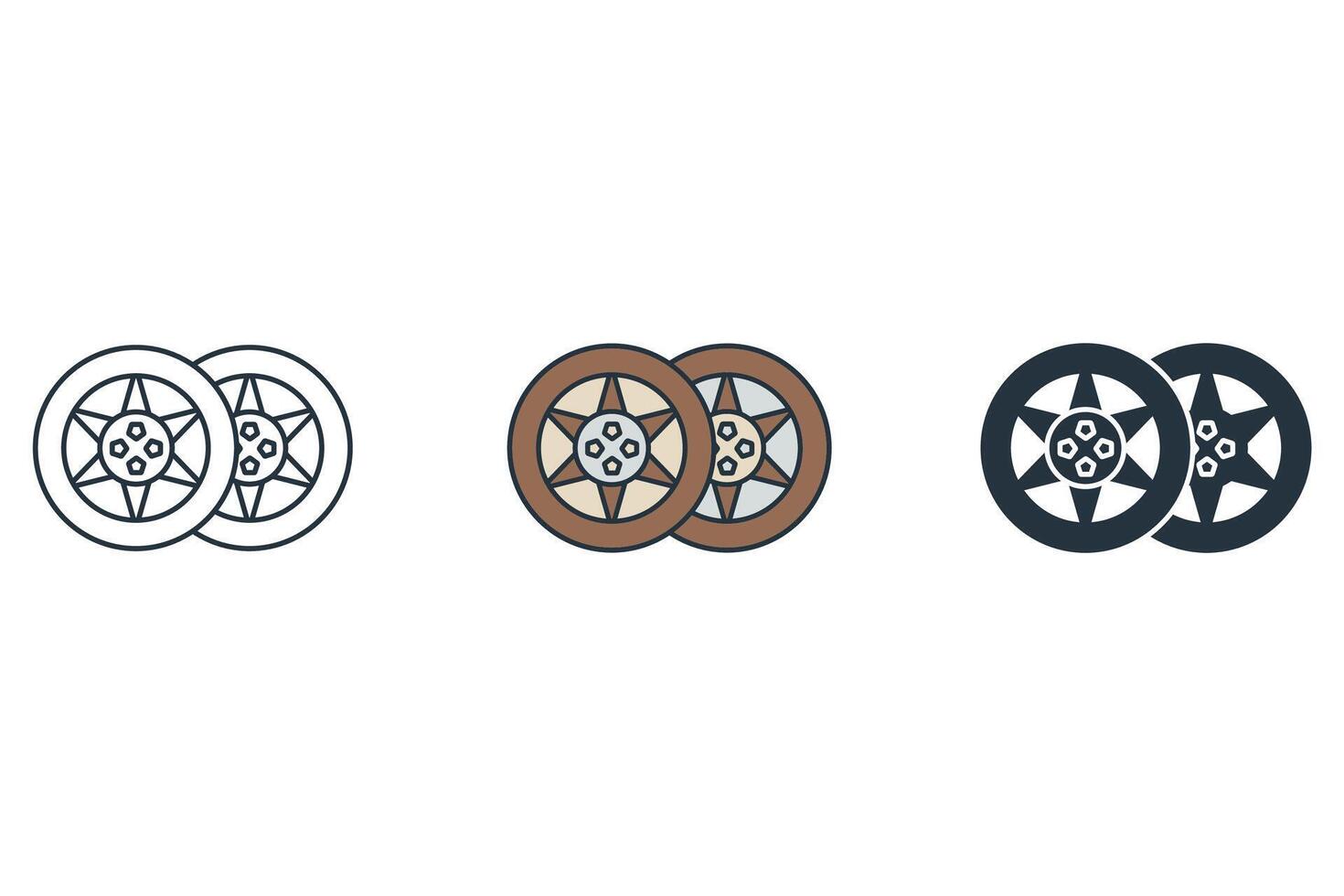 Tire icons symbol elements for infographic web vector