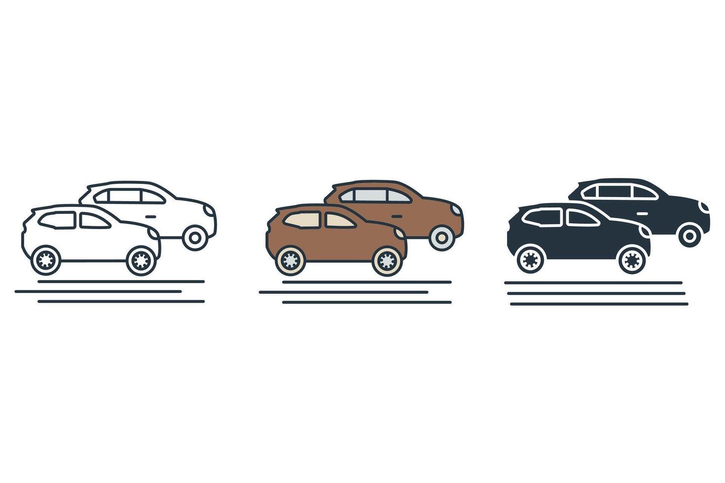 Car icons symbol elements for infographic web vector
