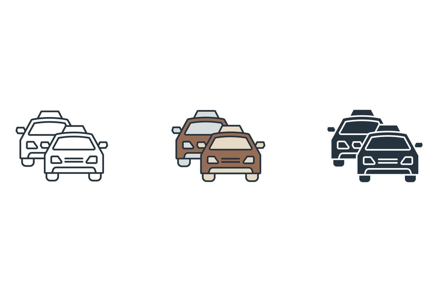 Taxi icons symbol elements for infographic web vector
