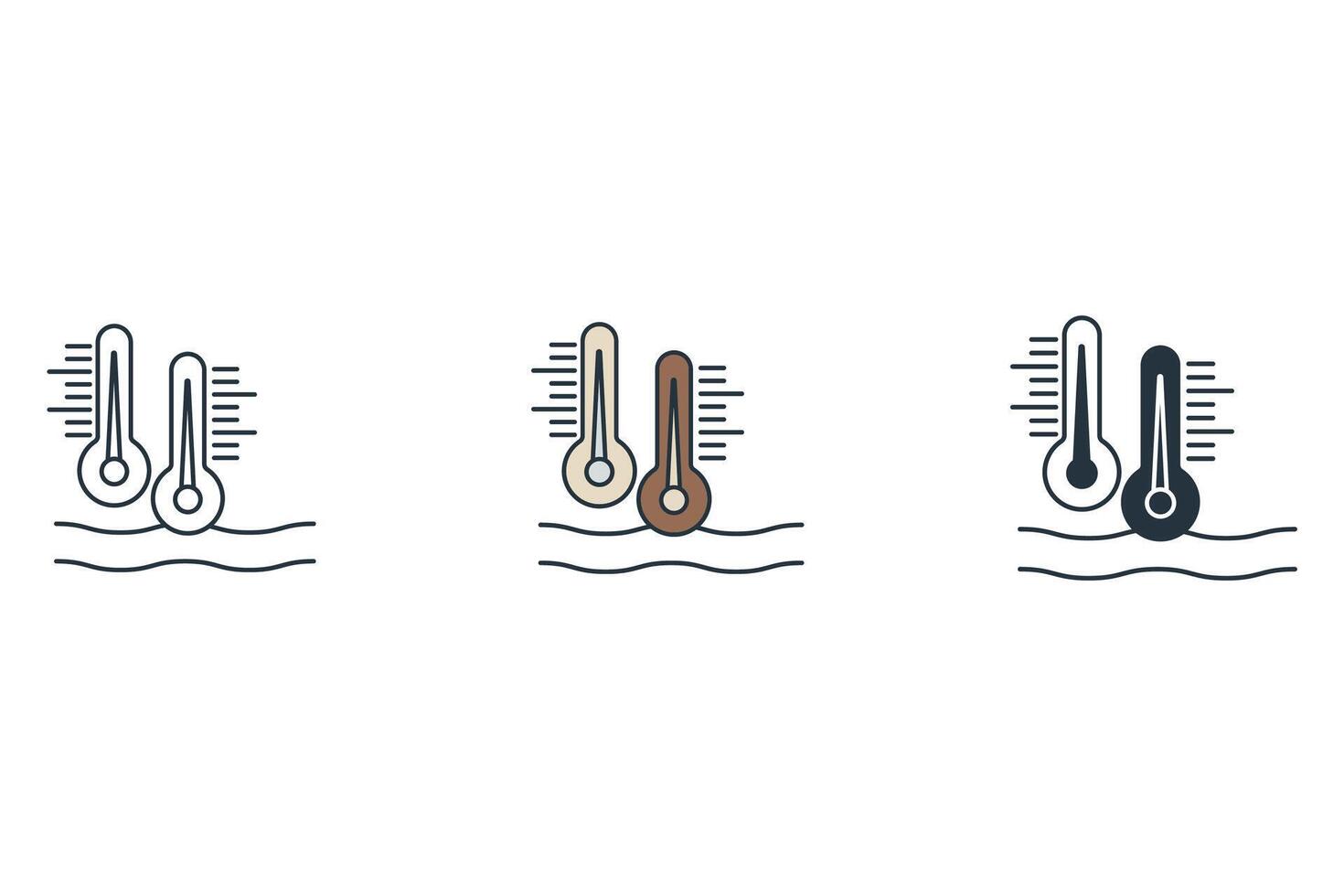 Temperature control icons symbol elements for infographic web vector