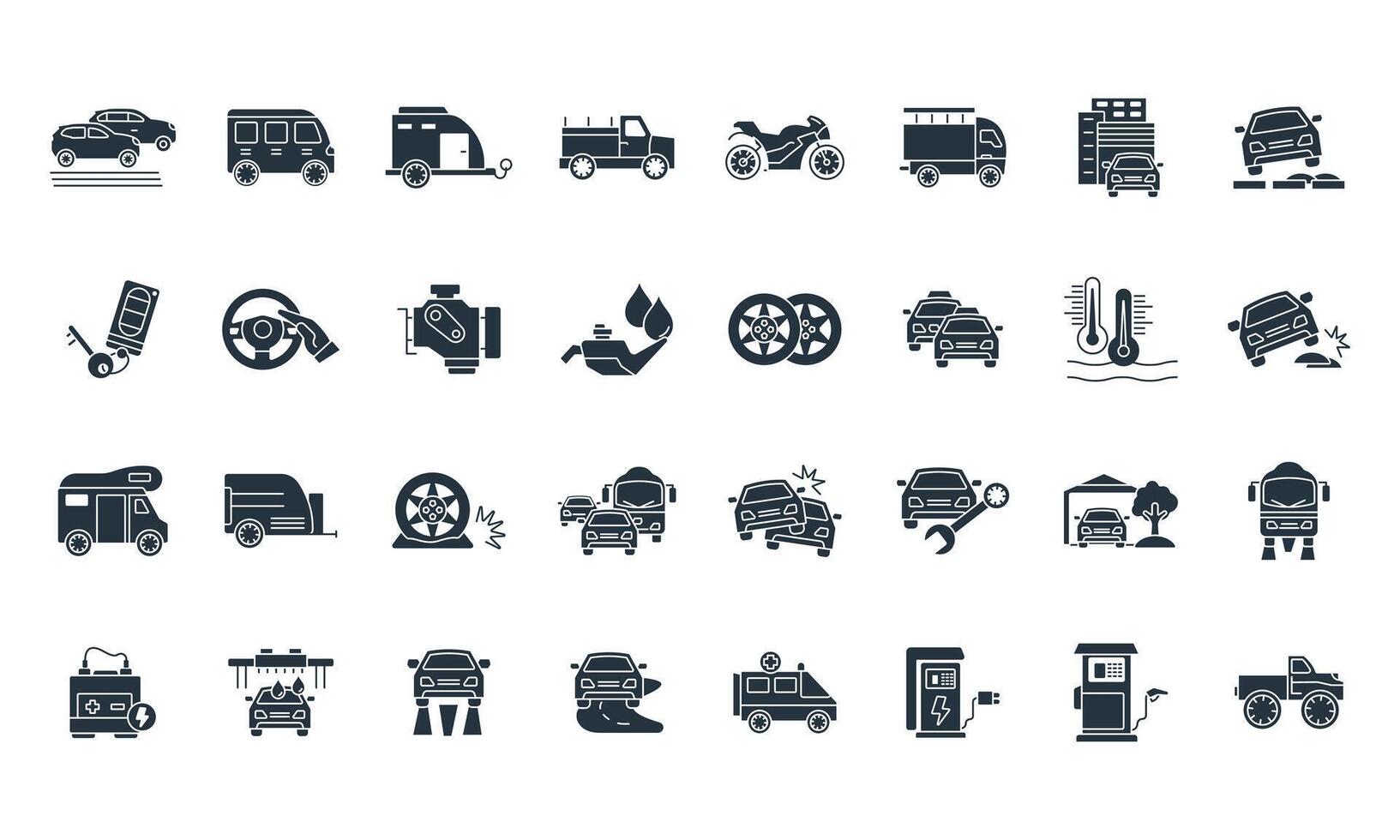 Automotive icon set . Automotive pack elements for infographic web. with trend color vector