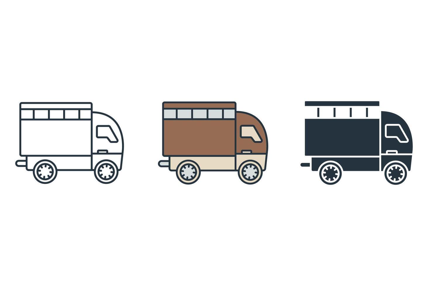 truck icons symbol elements for infographic web vector
