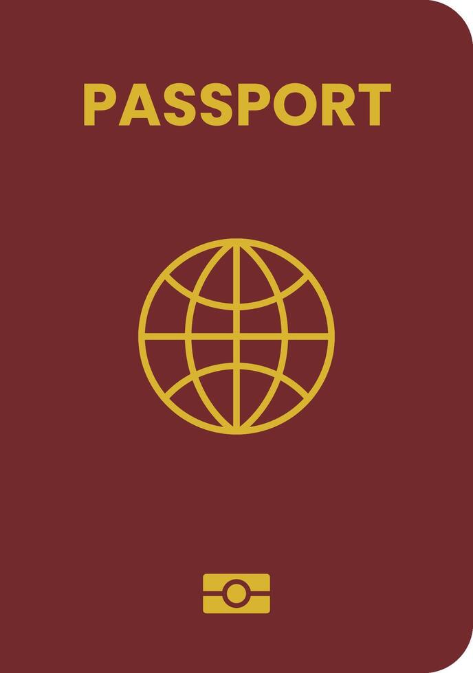 Red Passport with World Icon for Travel vector