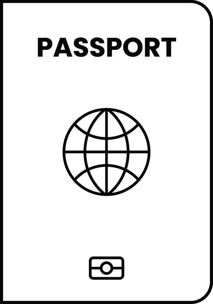 Passport with Black Outline Version vector