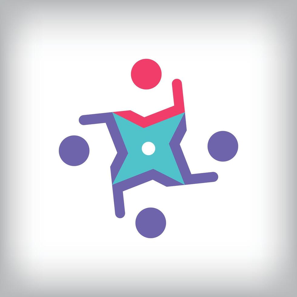 Creative teamwork logo design. It has a flat shape. flat style. suitable for company vector