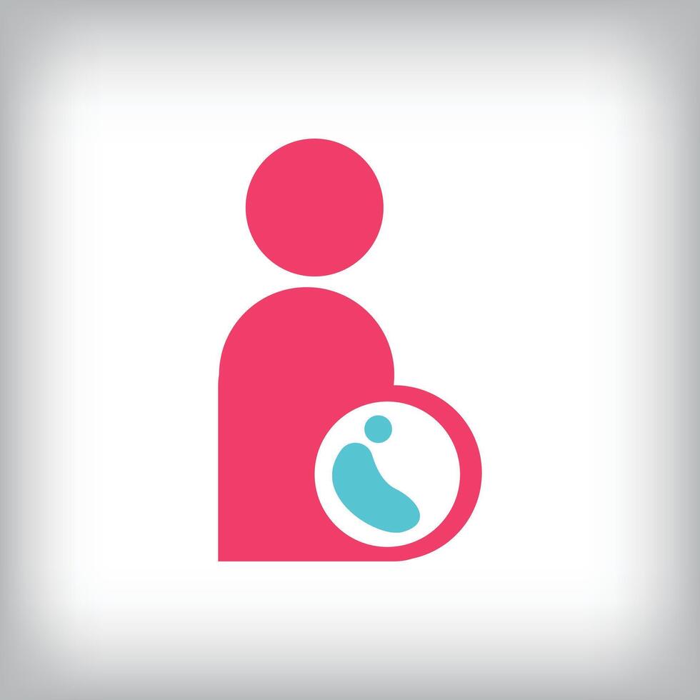 Creative pregnant woman profile logo design. It has a flat shape. flat style. suitable for company vector