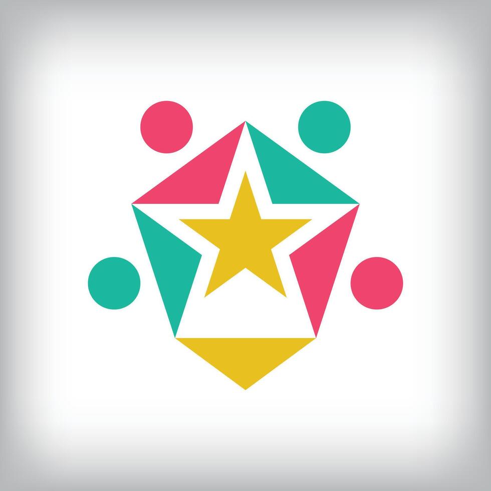 Unique abstract constellation sign logo. Can be used as application icon and company corporate identity. vector