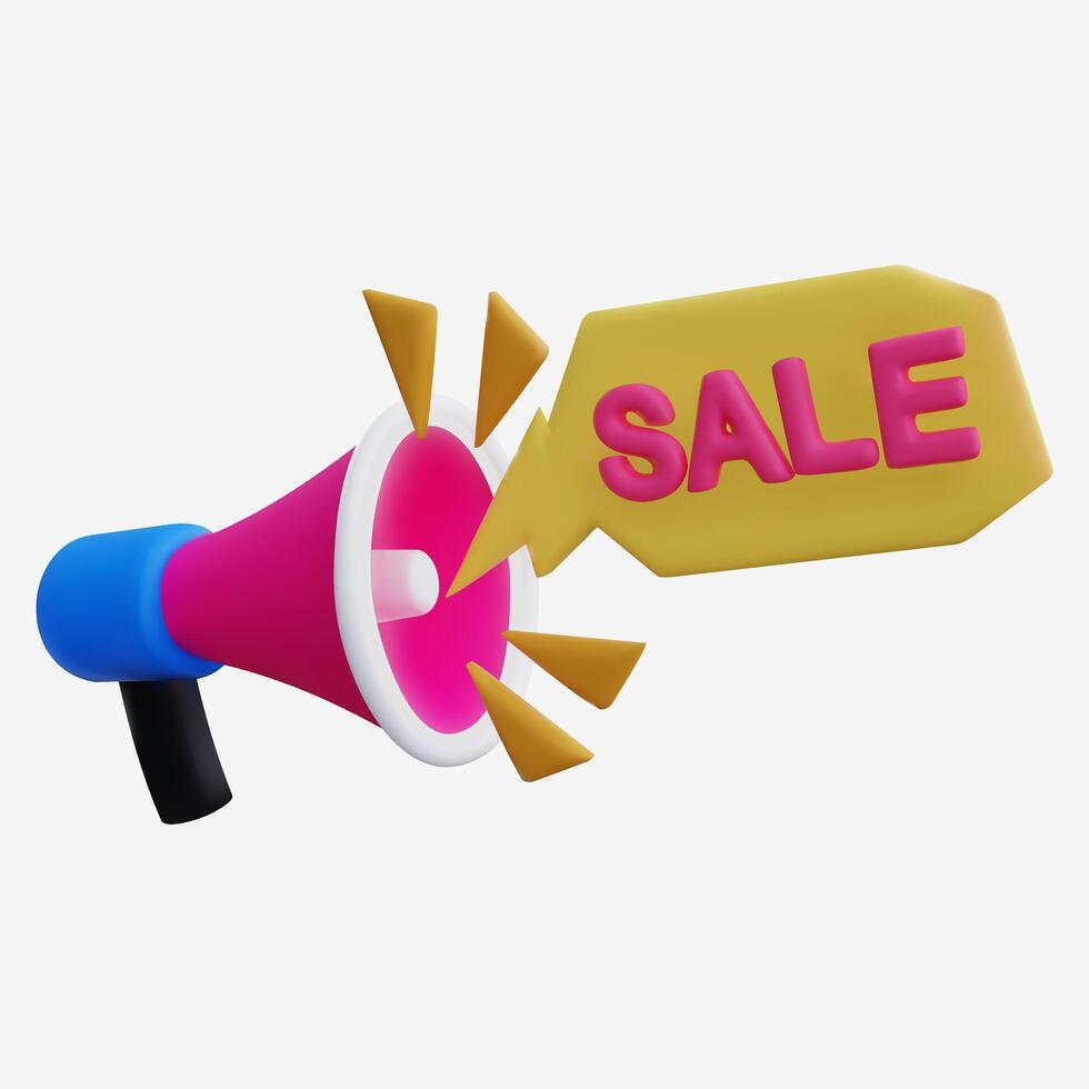 3D Megaphone Sale Icon for Promotions and Marketing Campaigns vector