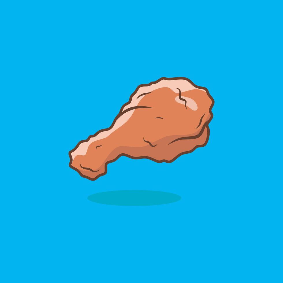 Illustration of crispy and delicious fried chicken, golden brown and savory vector