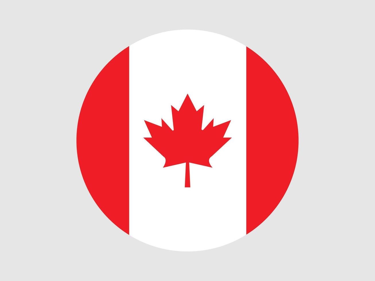 Canada flag in circle shape, Canada flag design, Flag icon. Canada national flag, maple leaf vector