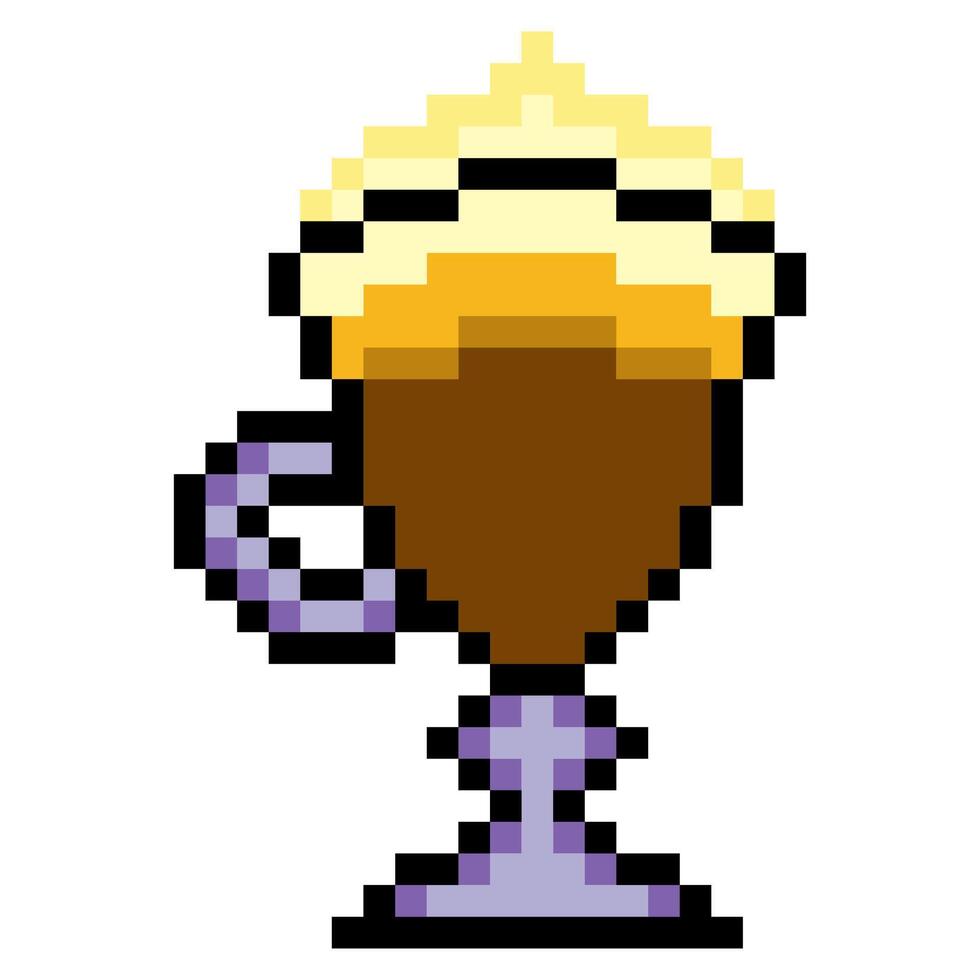 Classic Irish coffee in pixel art style vector