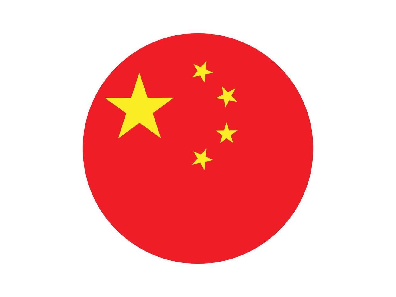 China flag circle. China official flag, The national flag of the People's Republic of China. Chinese national flag. Correct proportions and colors. vector