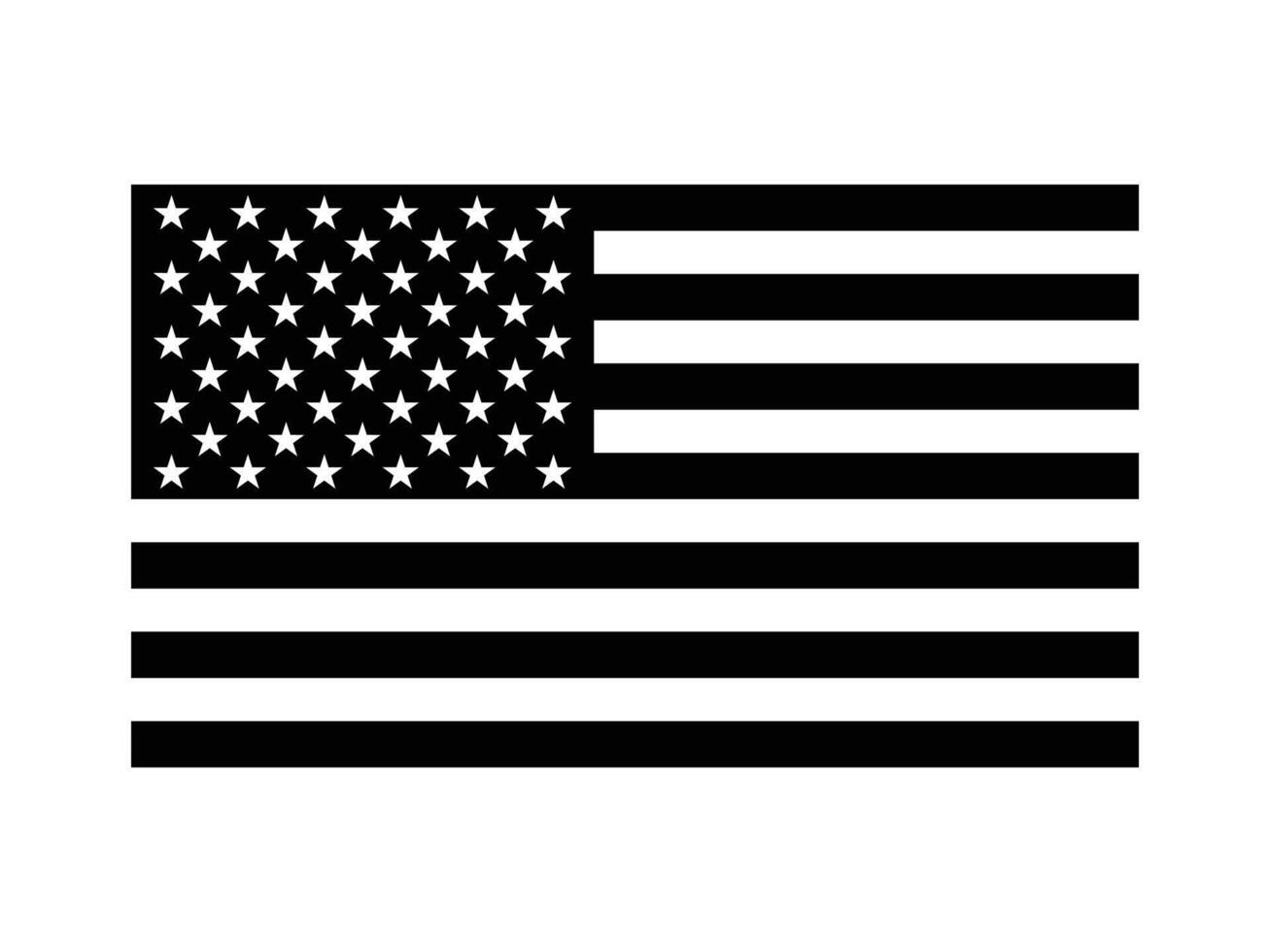 USA flag black and white icon, US Flag Cut File, 4th of July Stencil, American flag. vector