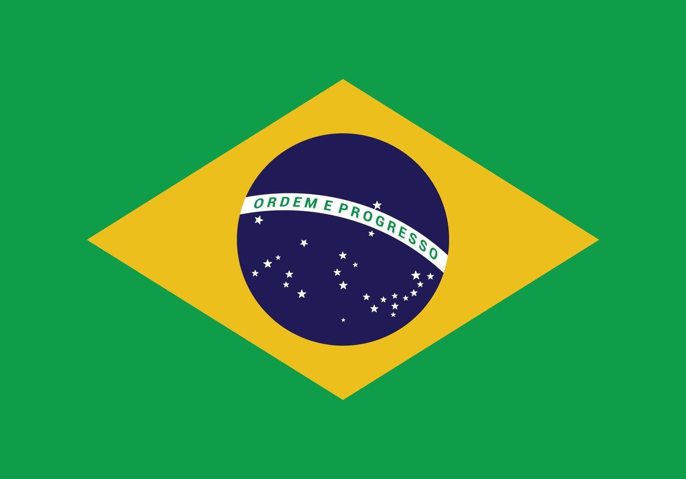 The flag of Brazil. Flag icon. The official national flag of Brazil. Flag of the Federative Republic of Brazil. vector