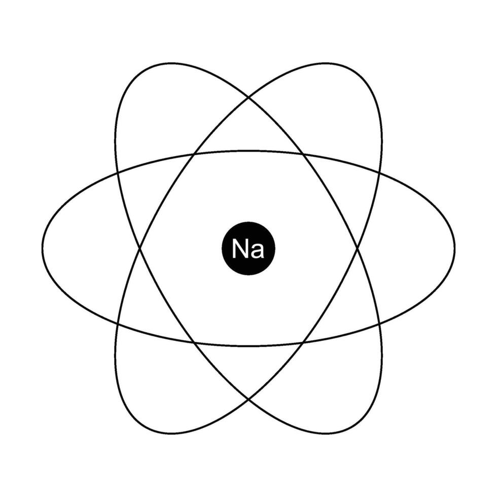 An atom with the word na on it vector
