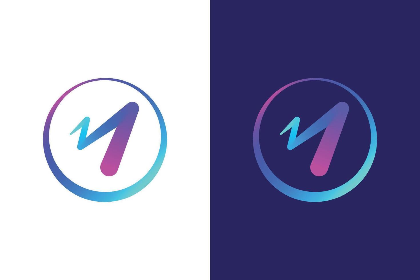 Letter M Logo Abstract for Modern Business Technology Communication and Artificial Intelligence vector