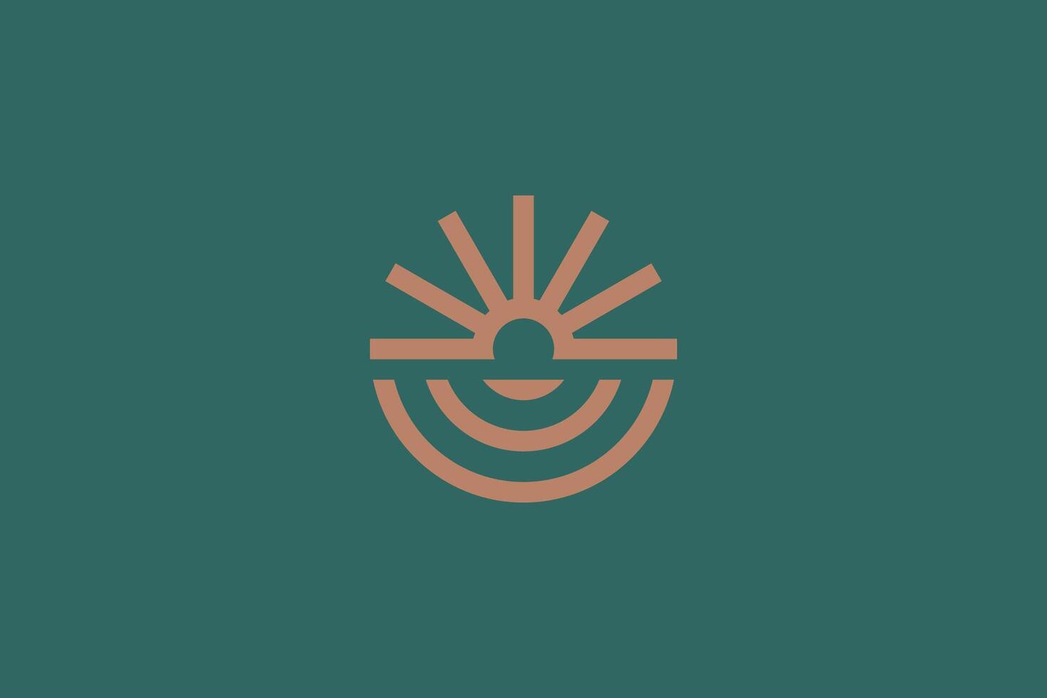 Sunrise Logo Icon Badge of Nature Simple and Creative Abstract Sign Symbol vector