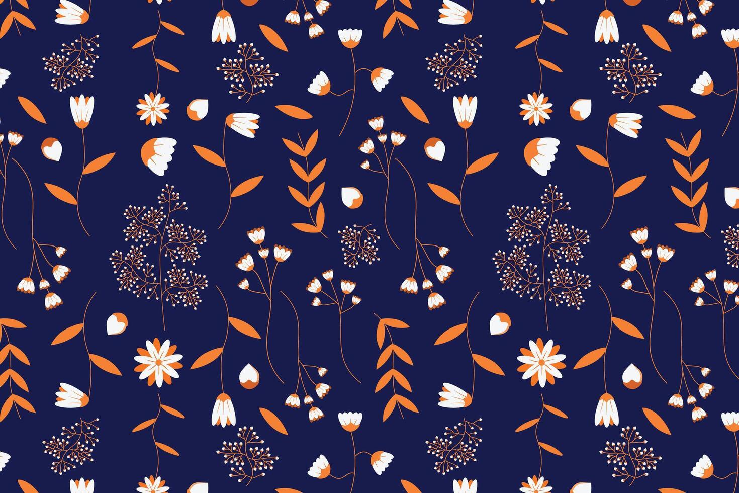 Floral spring bloom abstract petals elegant design seamless repeat pattern vector
