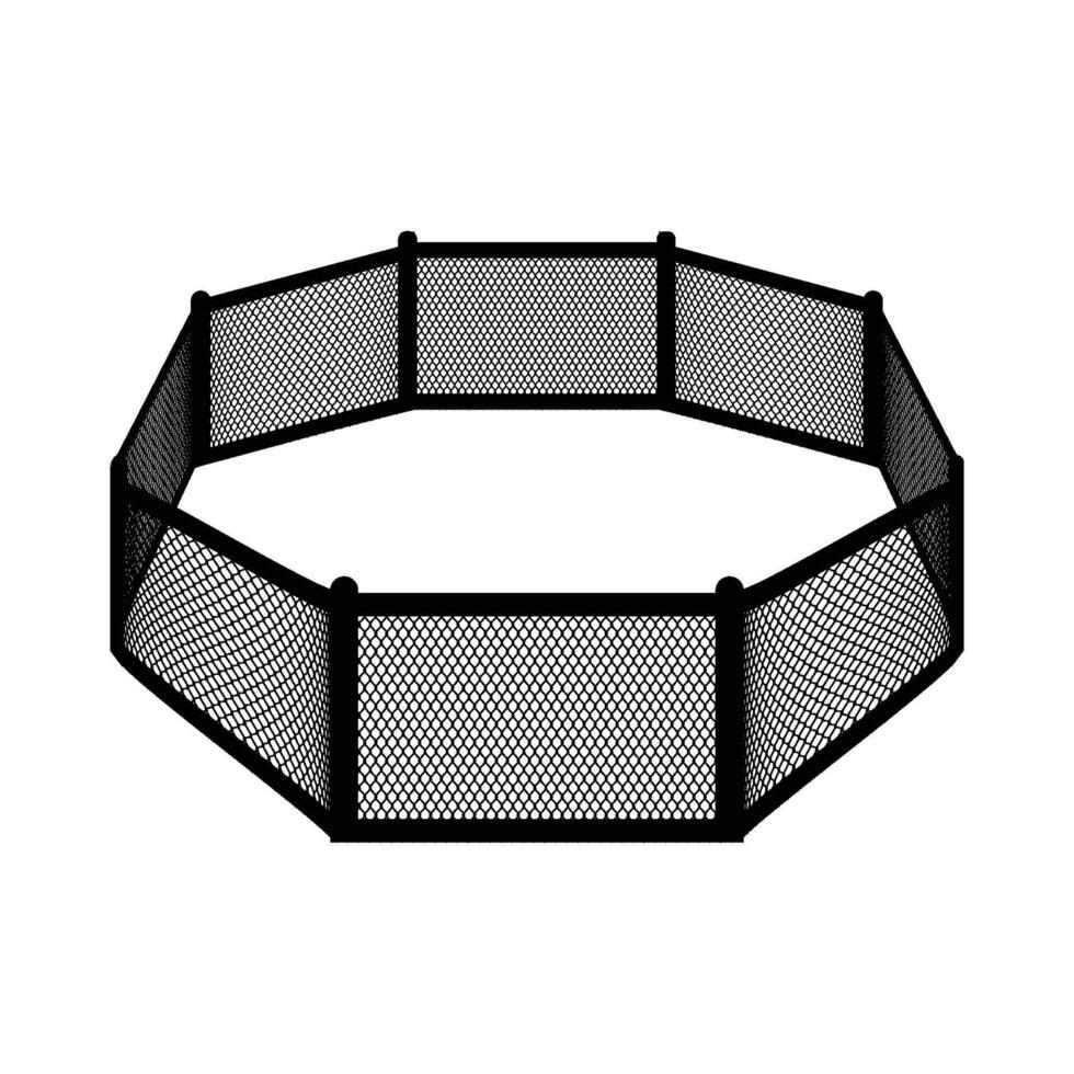 octagonal ring fighter icon vector