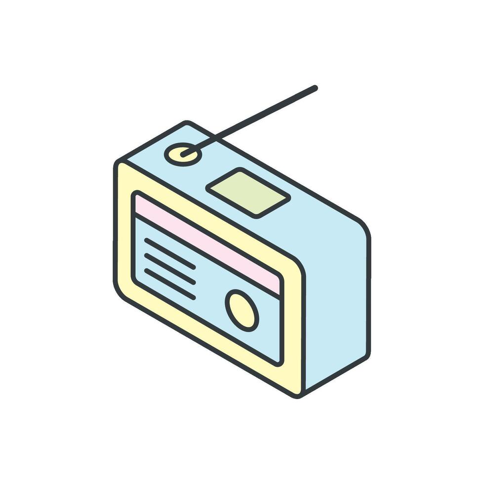 Isometric Radio icon design element templates simple and modern concept vector