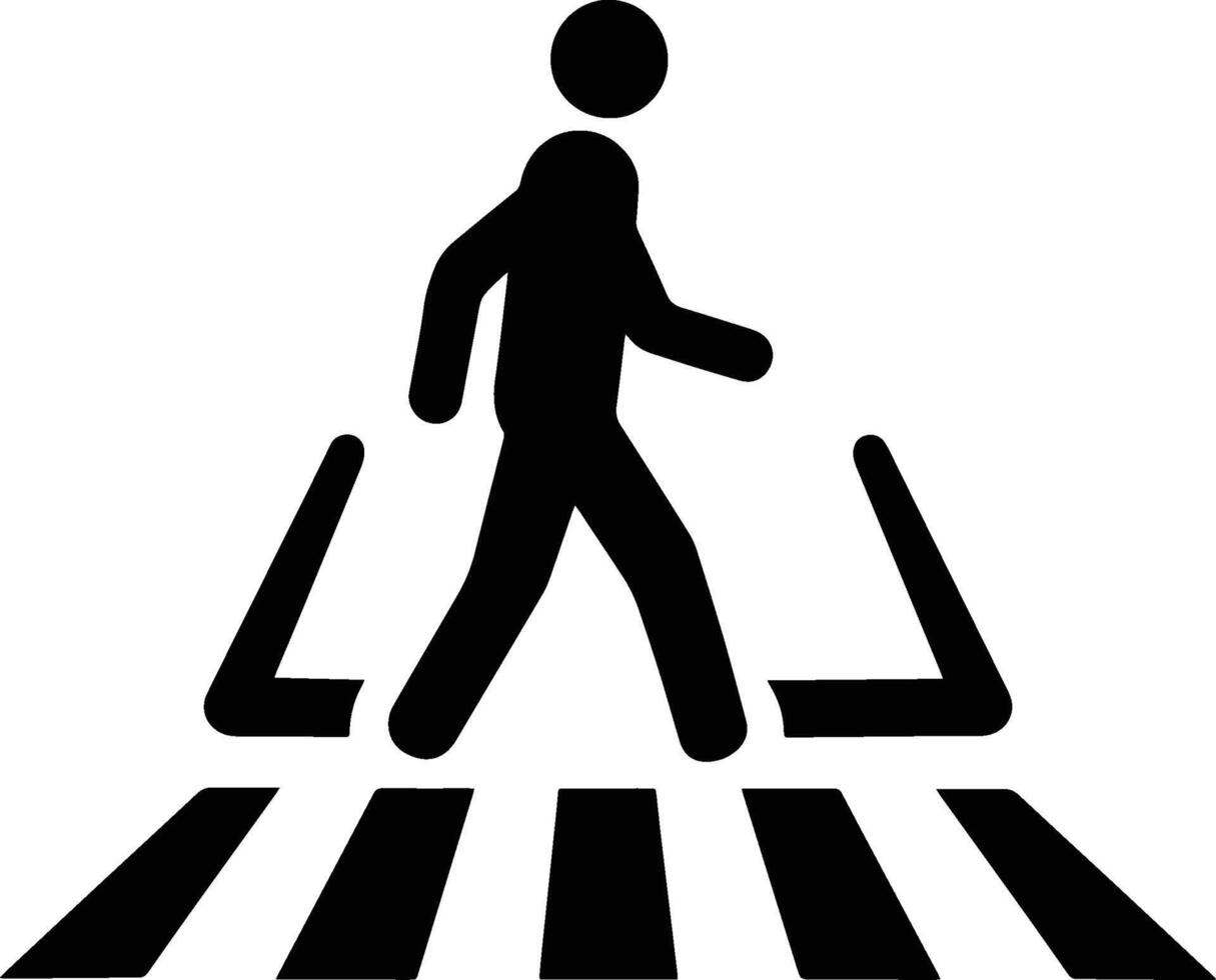 pedestrian crossing or Zebra crossing sign illustration vector