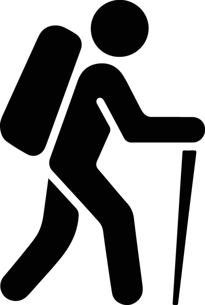 silhouette of a Hiking icon person vector
