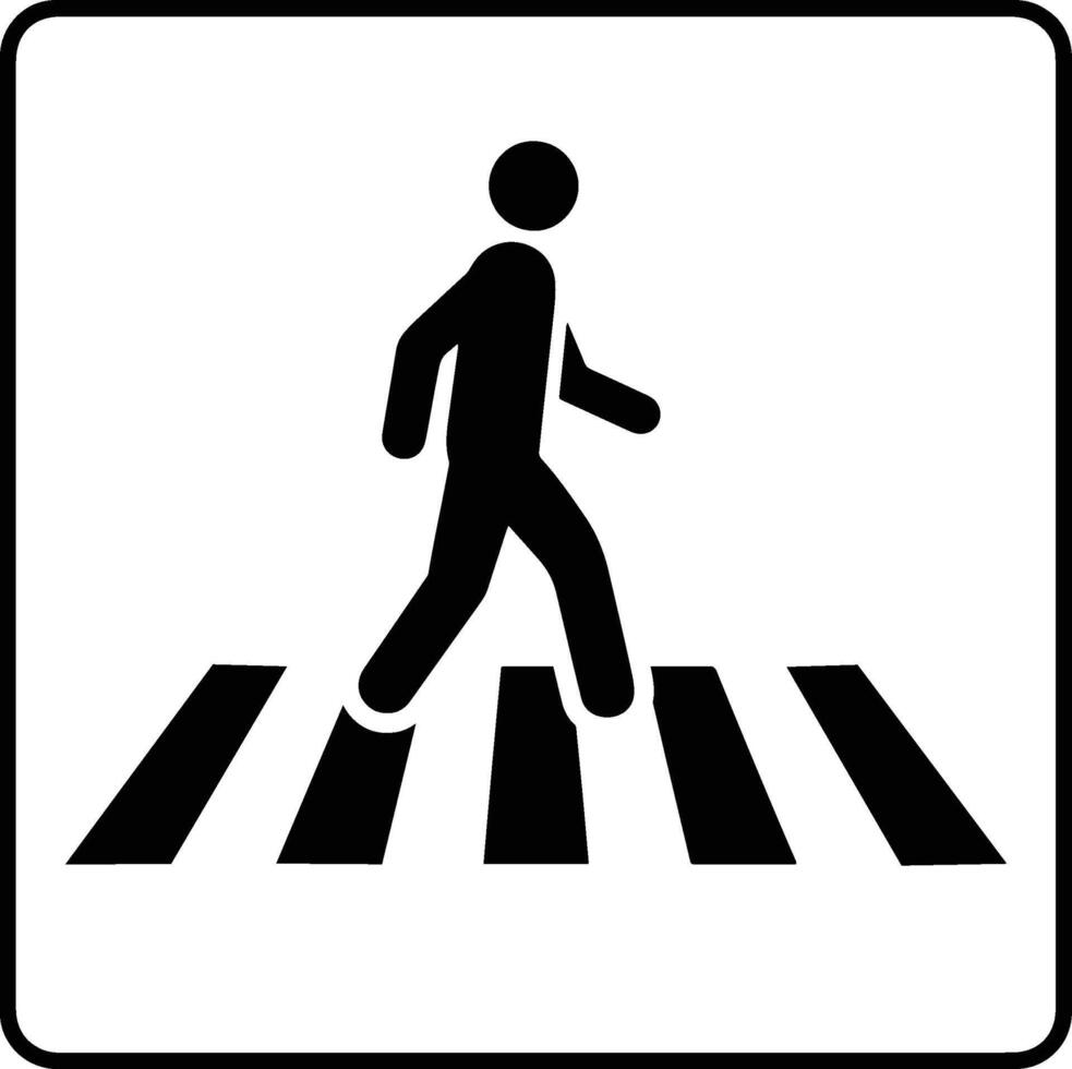 pedestrian crossing or Zebra crossing sign icon vector