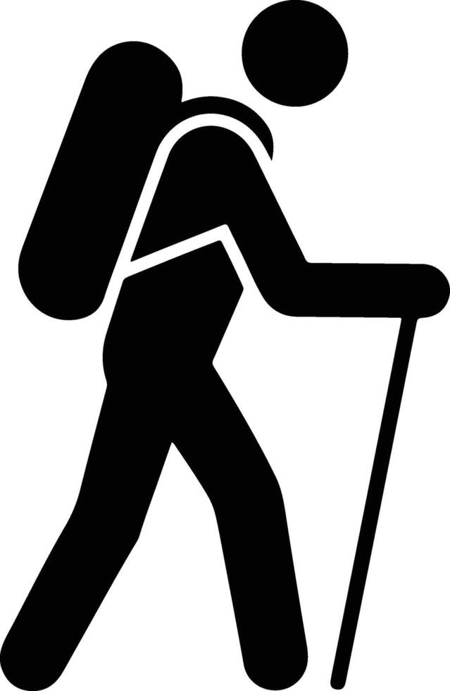 silhouette of a Hiking icon vector