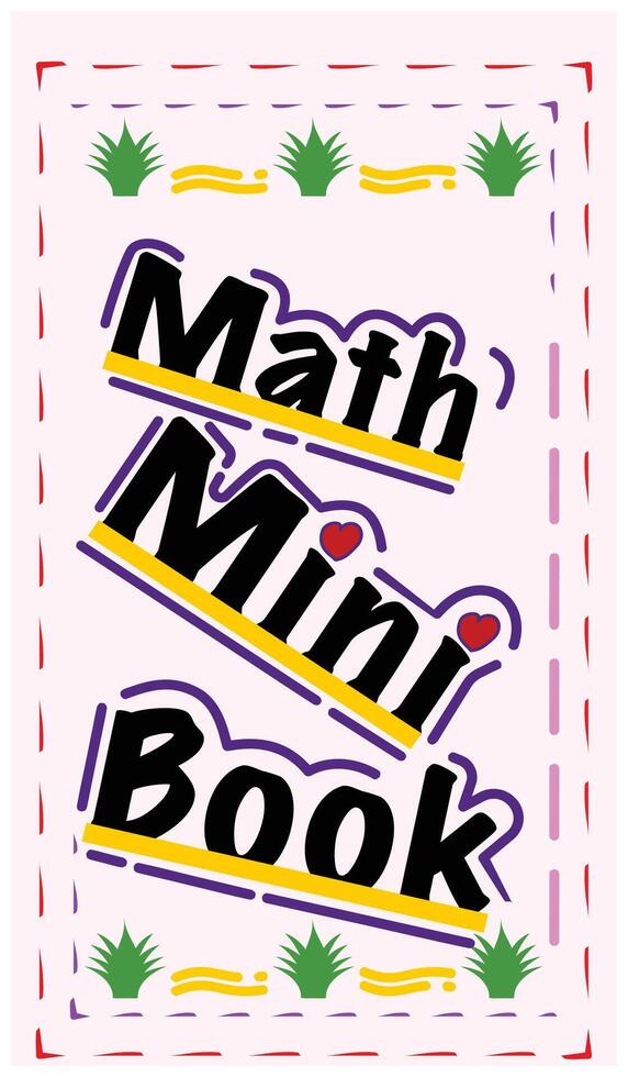 Greeting Card. Math mini book cover illustration element design. Eps 10. design elements with a nature theme cover. Book cover template design vector