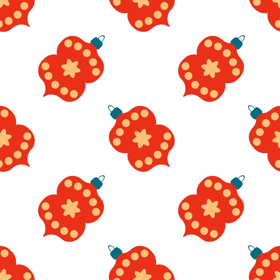 Chinese New Year lantern traditional ornaments seamless pattern. Perfect design for fabric, textile, greeting card, wrapping paper. Retro style illustration. vector
