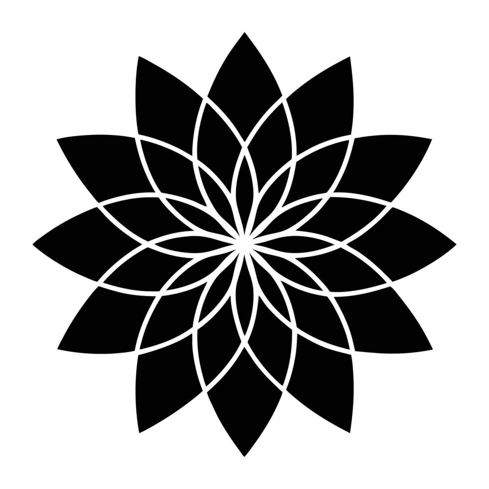 a black and white flower icon vector