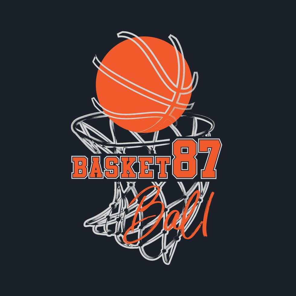 Basketball stylish t-shirt and apparel abstract design. print, typography, poster vector
