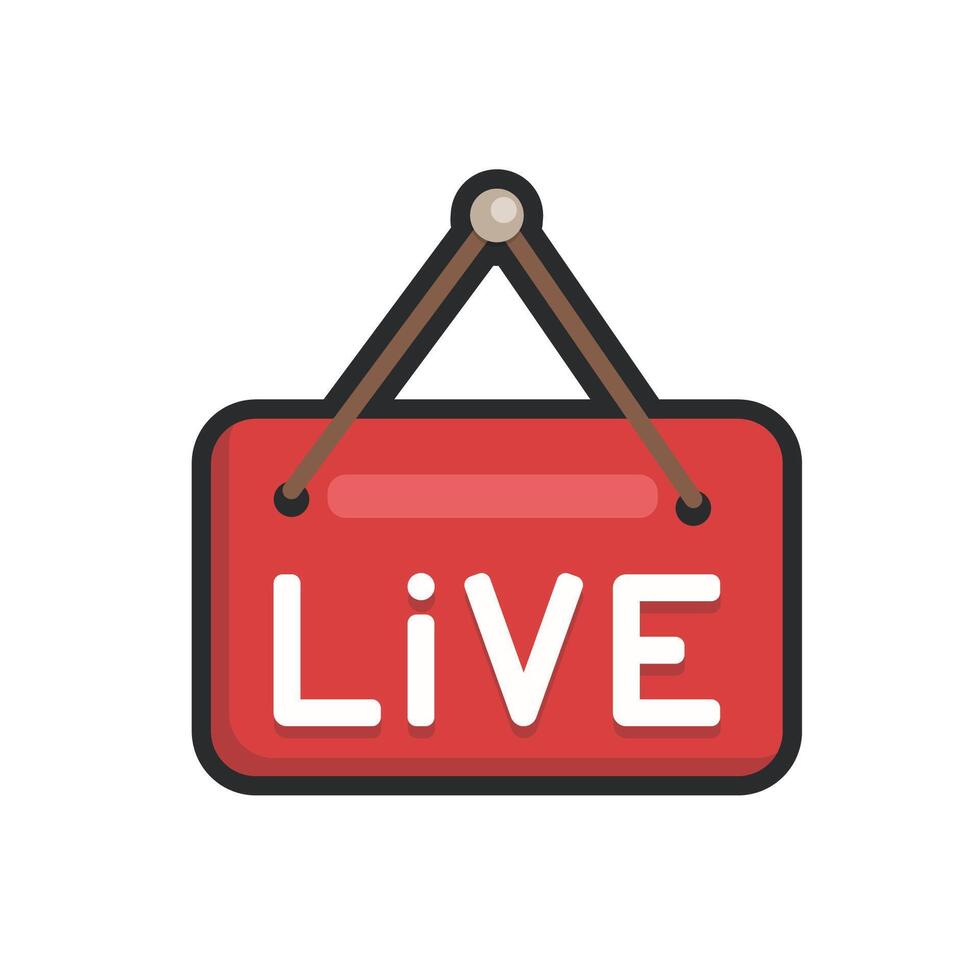 live text sign with outline in flat design vector