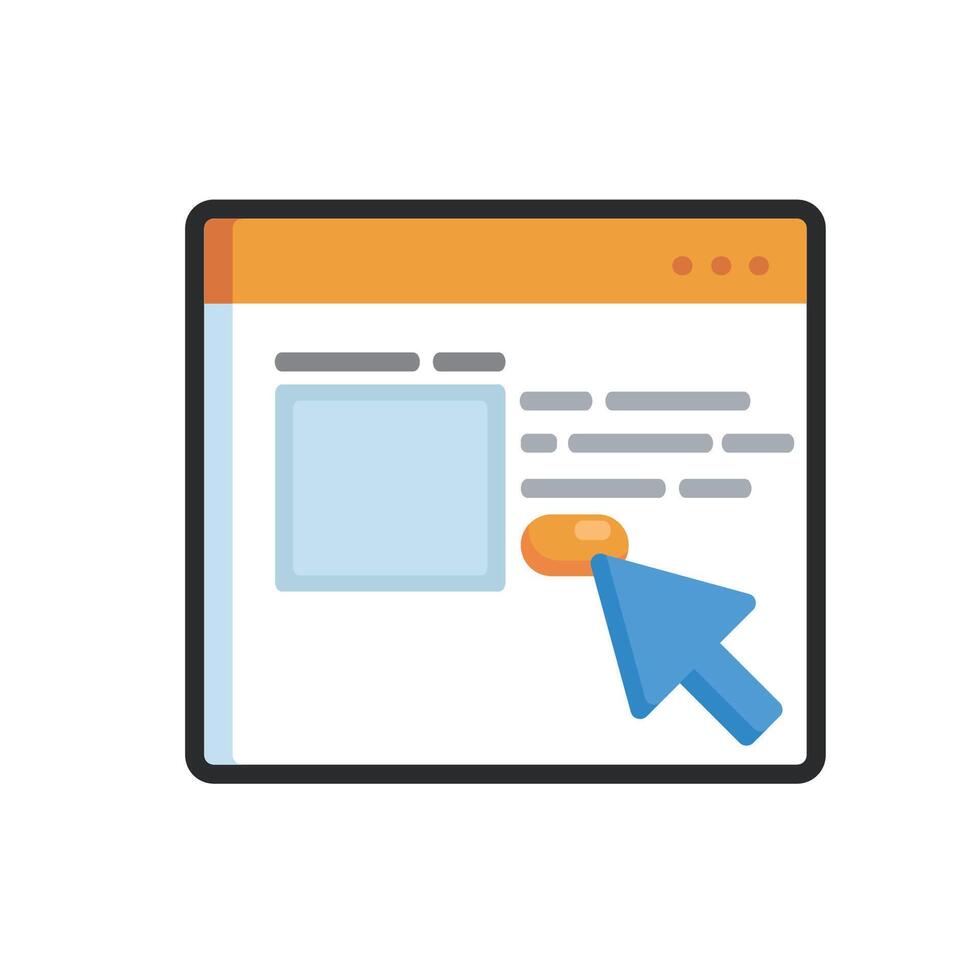 shopping page with outline in flat design. vector