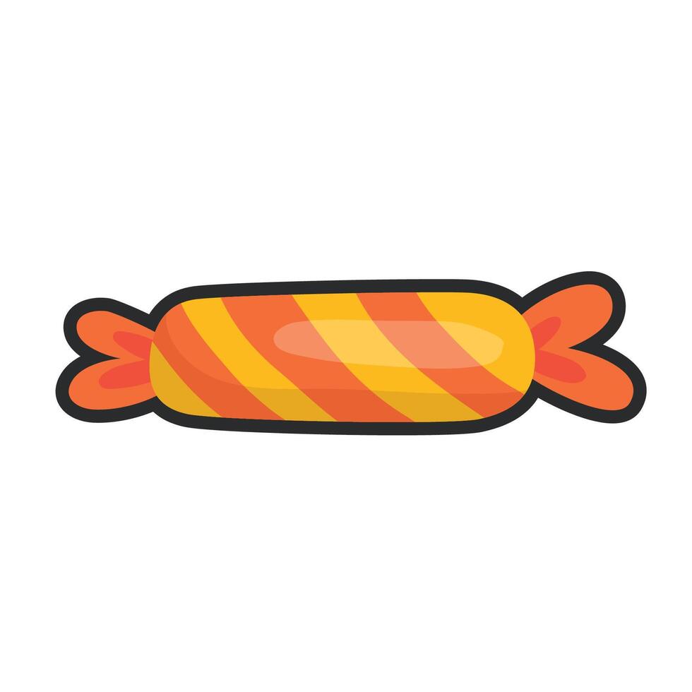 orange pack candy with outline in flat design. vector
