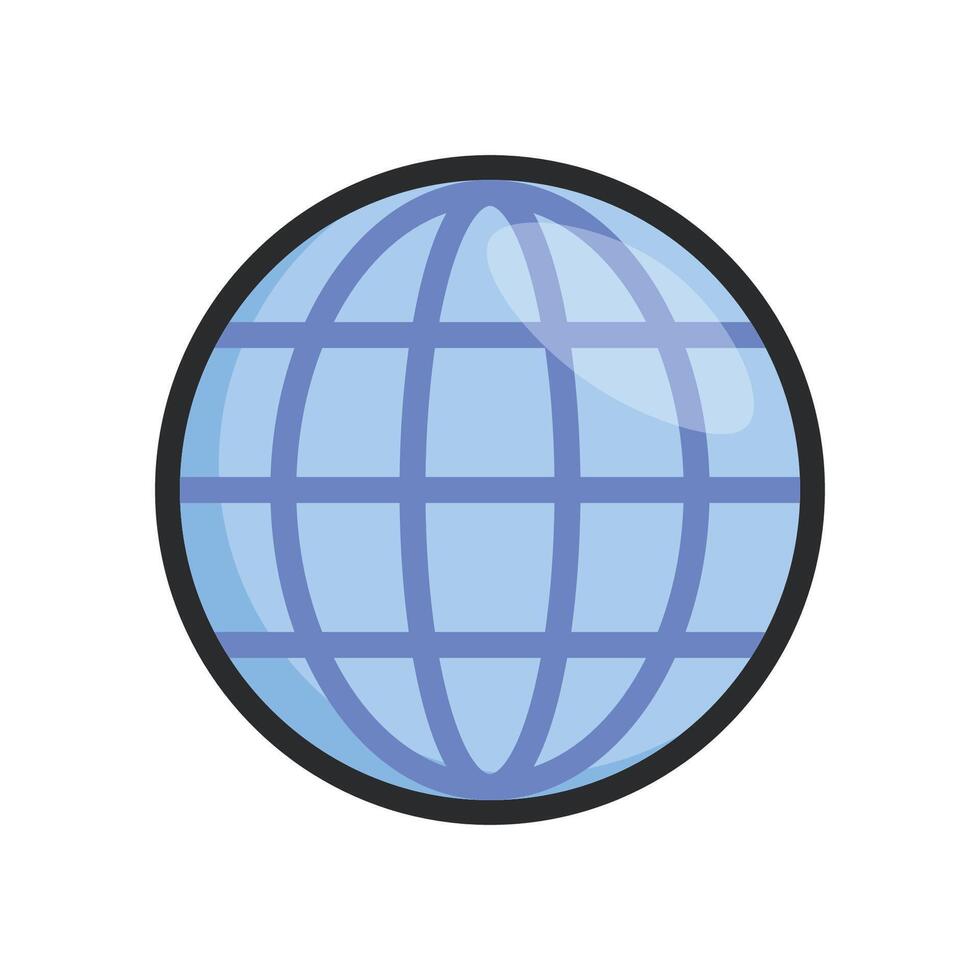 net globe with outline in flat design vector