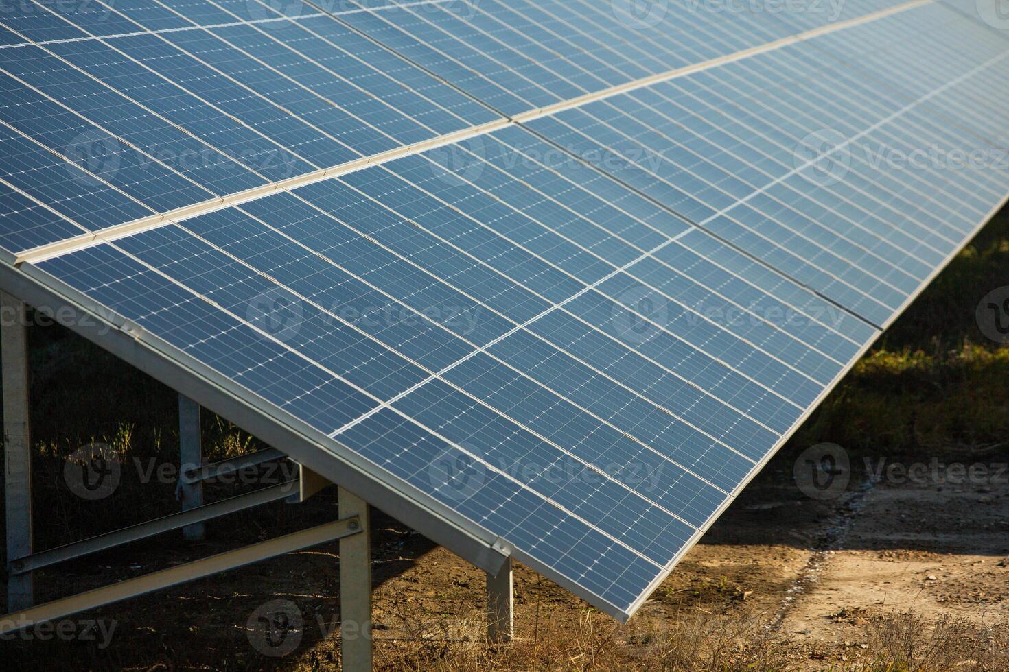 Solar panels, photovoltaic, alternative electricity source, concept of sustainable resources. Solar power station. photo