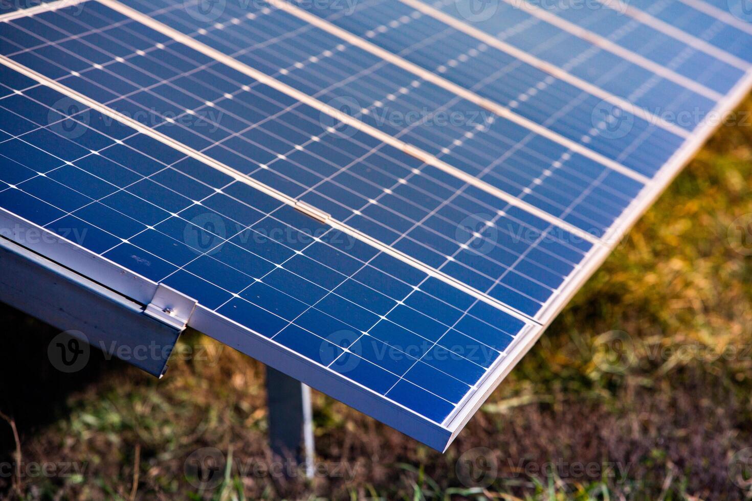 Solar panels, photovoltaic, alternative electricity source, concept of sustainable resources. Solar power station. photo