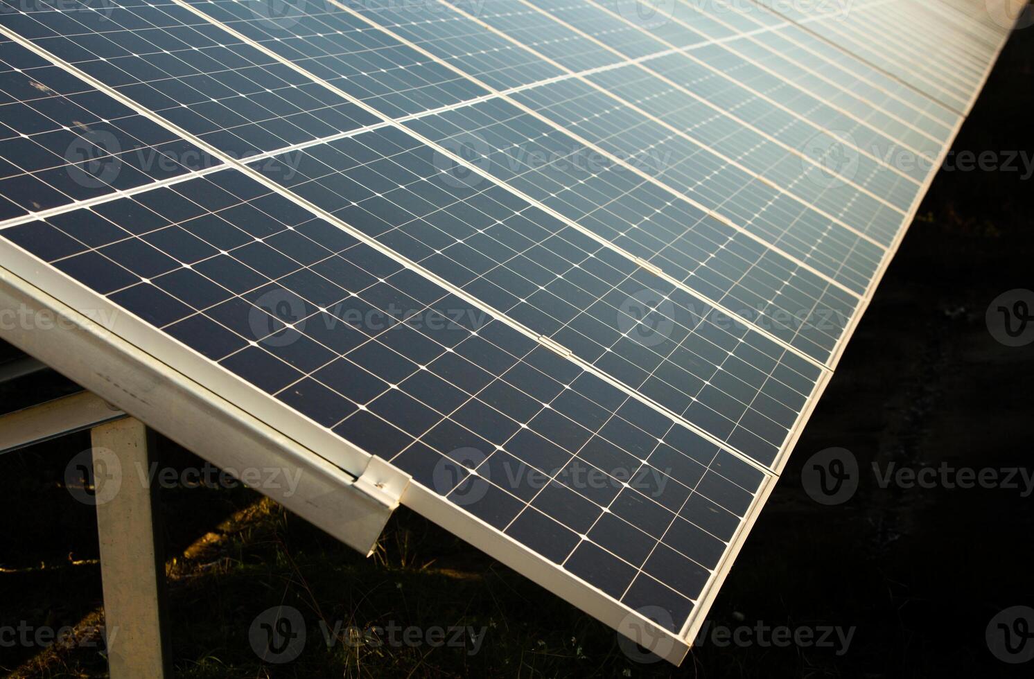 Solar panels, photovoltaic, alternative electricity source, concept of sustainable resources. Solar power station. photo