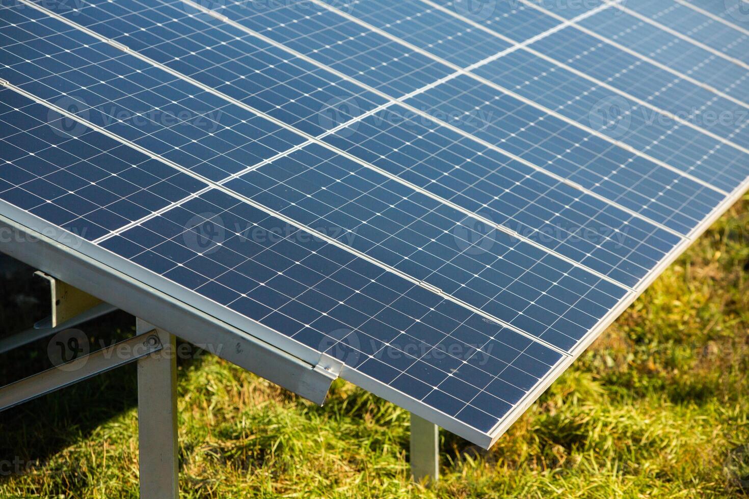 Solar panels, photovoltaic, alternative electricity source, concept of sustainable resources. Solar power station. photo