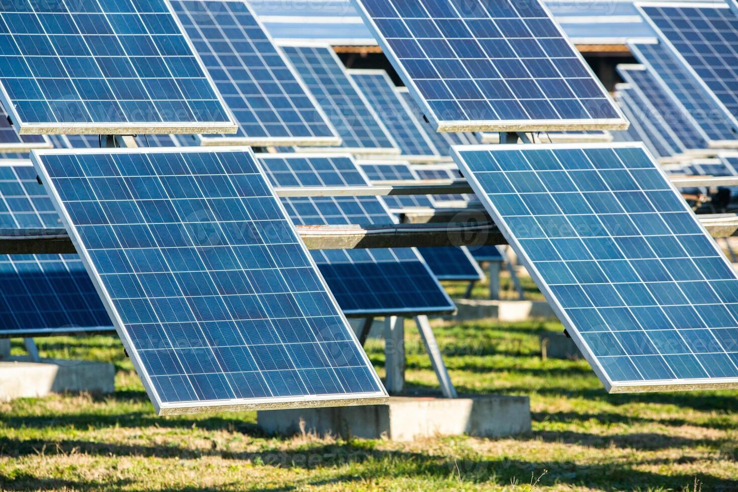 Solar panels, photovoltaic, alternative electricity source, concept of sustainable resources. Solar power station. photo